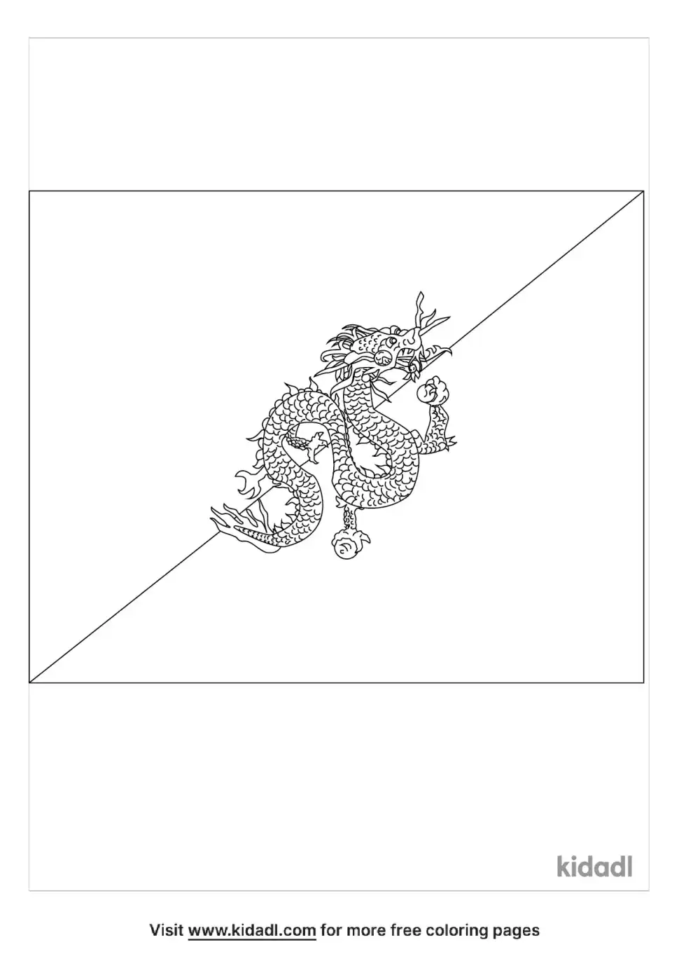 Bhutan Flag Coloring Page
