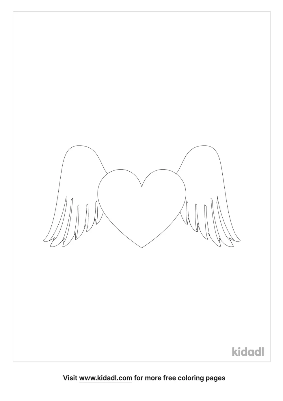 Heart Angel Coloring Page