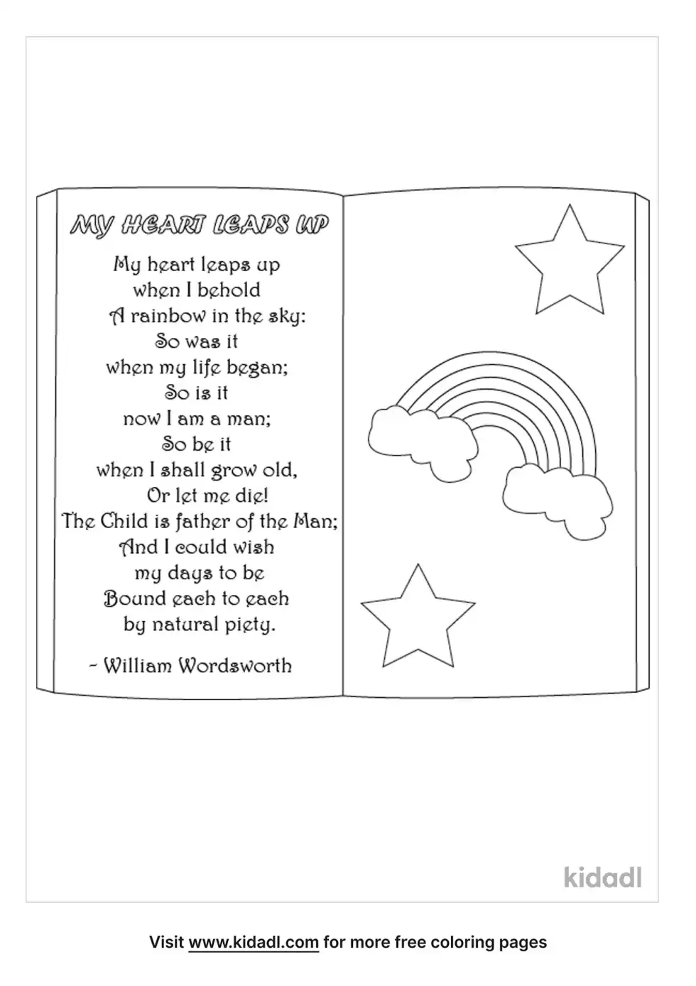 Poetry Book Coloring Page
