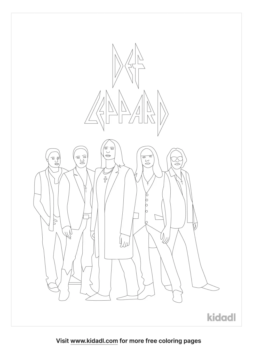 Def Leppard Coloring Page Kidadl