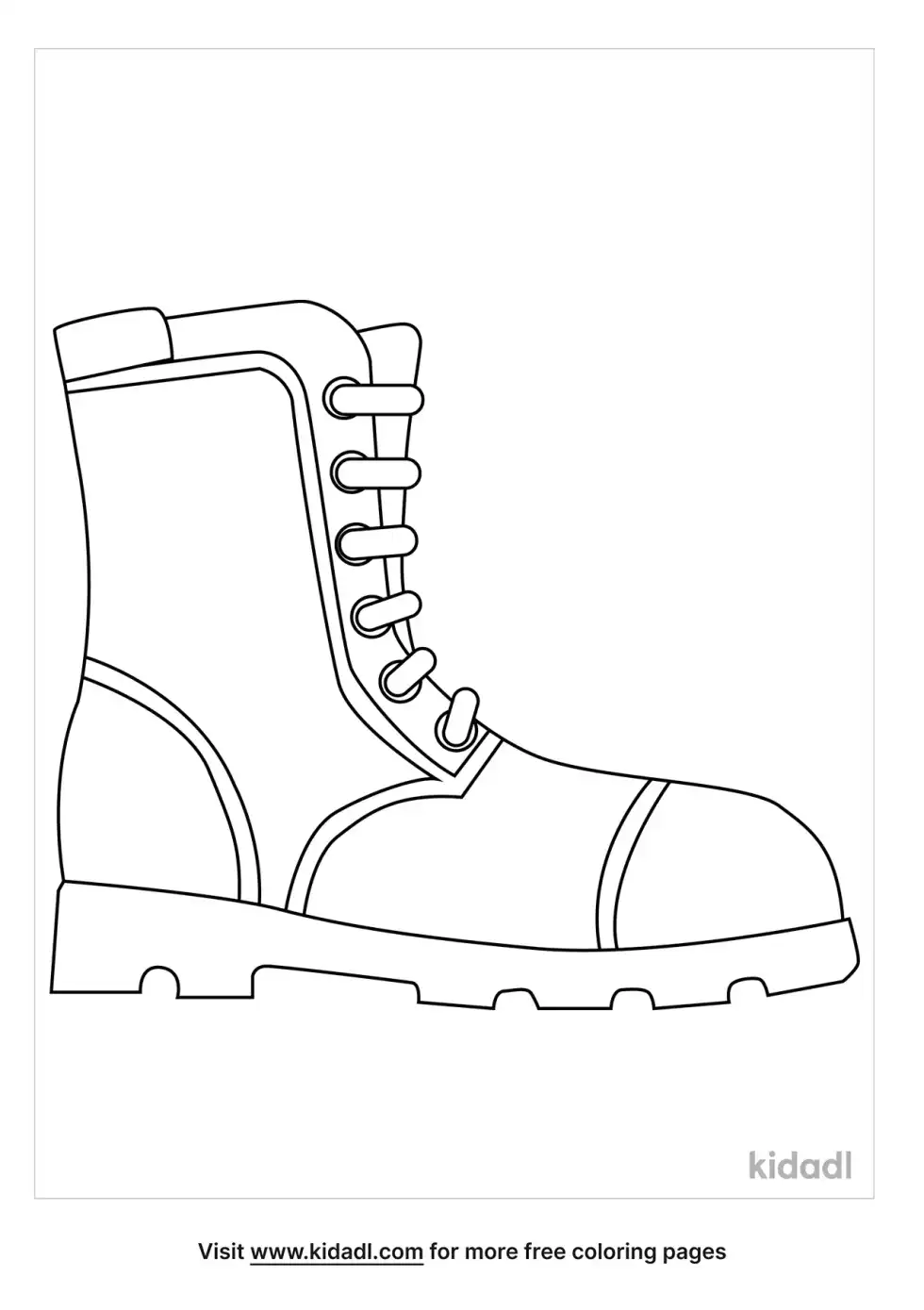Combat Boot Coloring Page