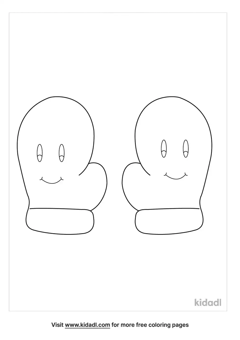 Cute Mitten Coloring Page