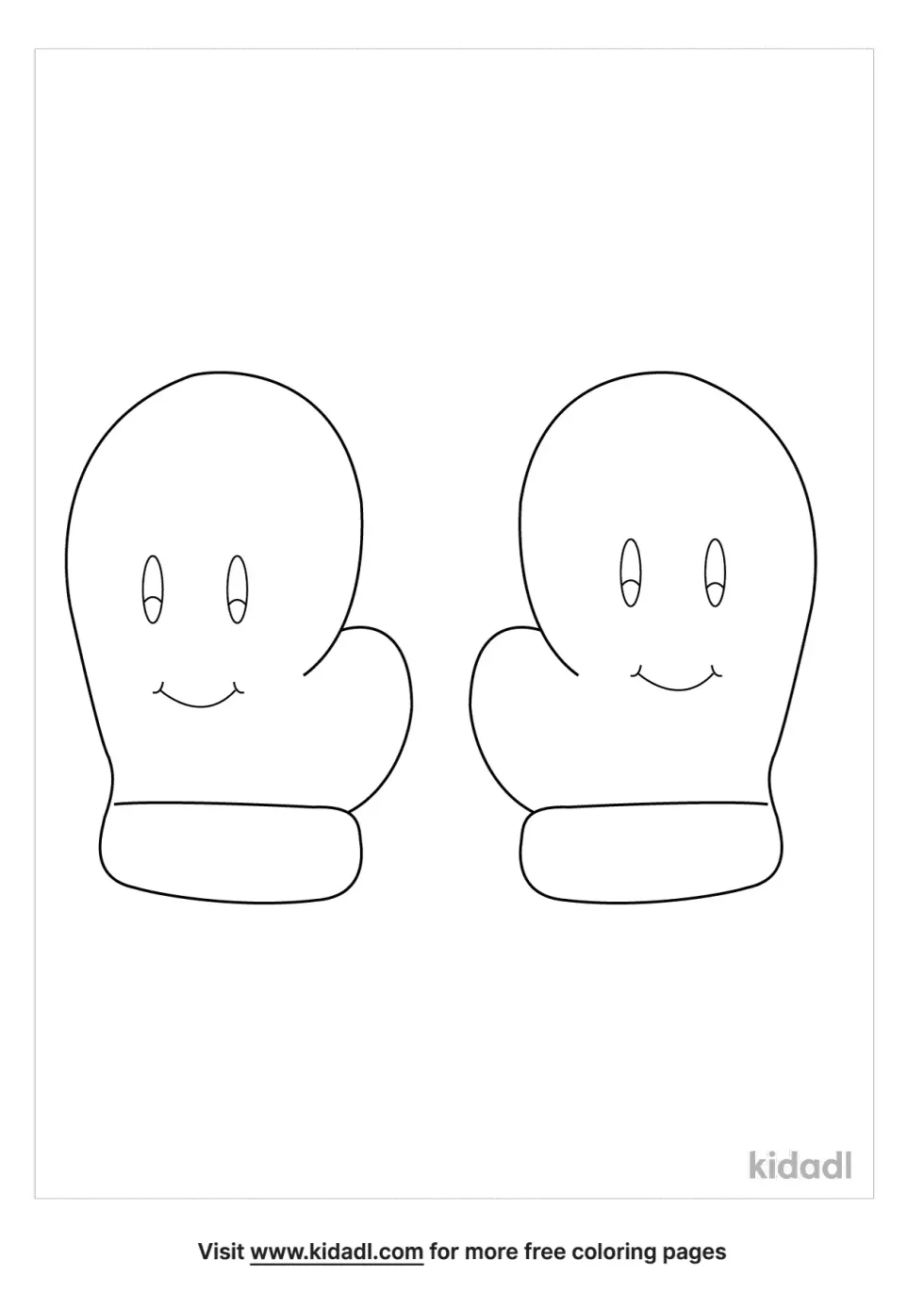 Cute Mitten Coloring Page