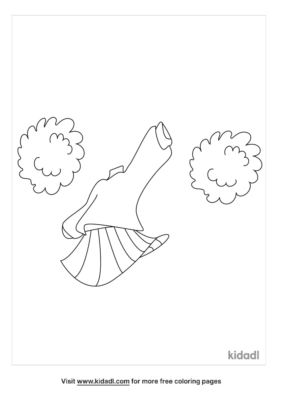 Cheerleader Outfit Coloring Page | Kidadl