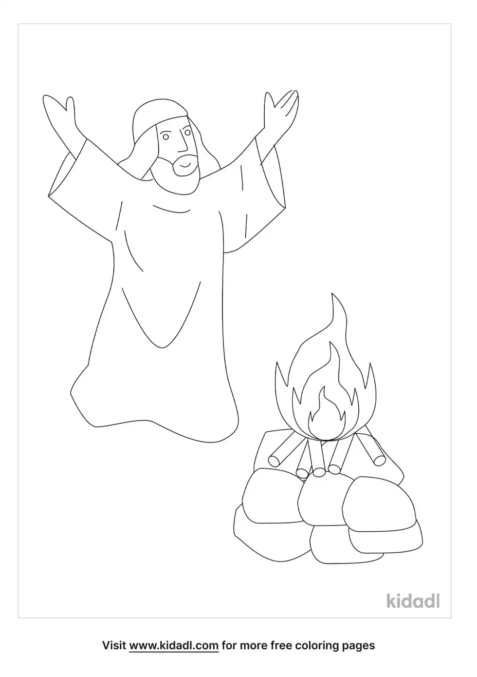 Elijah Calling Down Fire Coloring Page