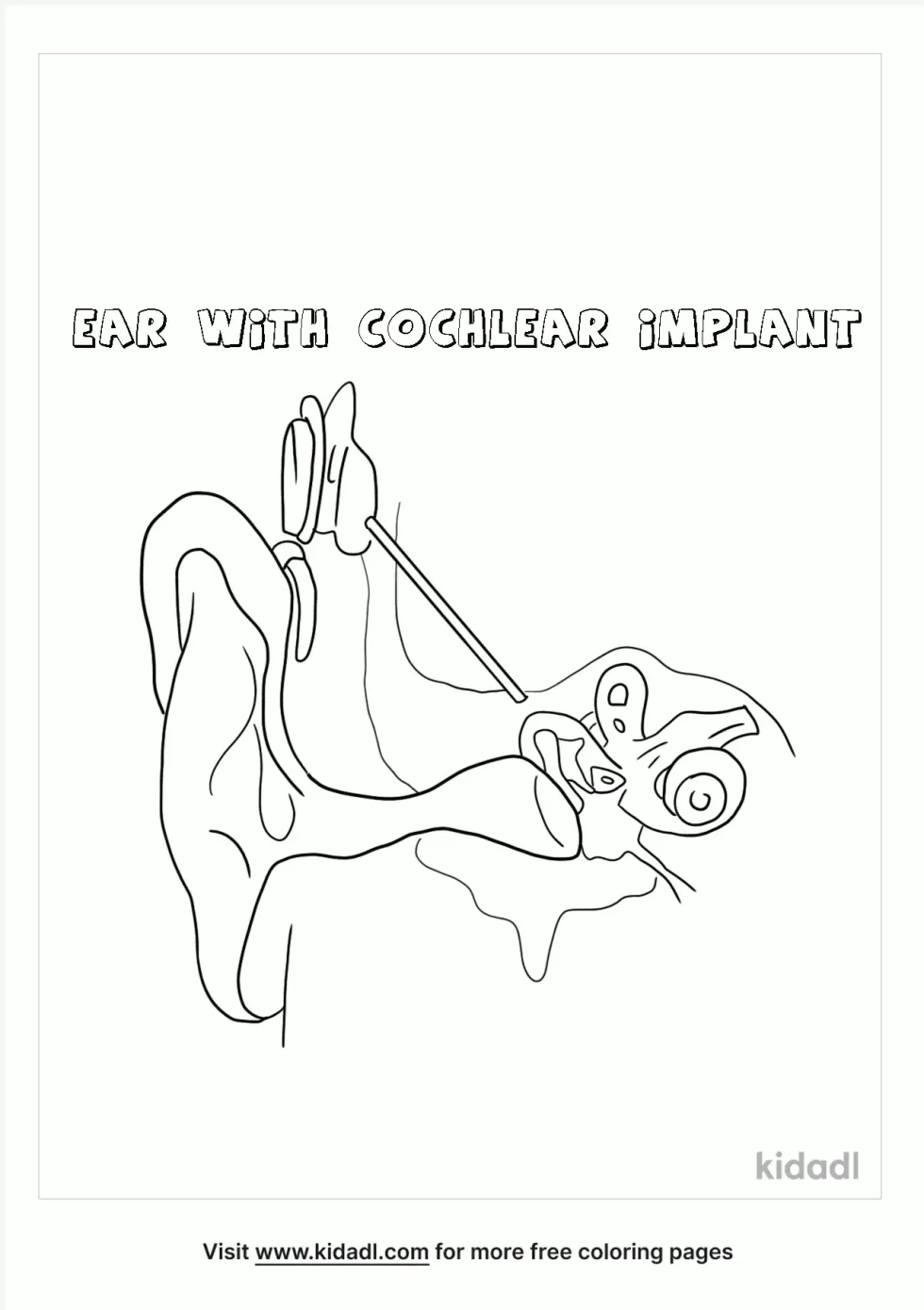 Cochlear Implant Coloring Page