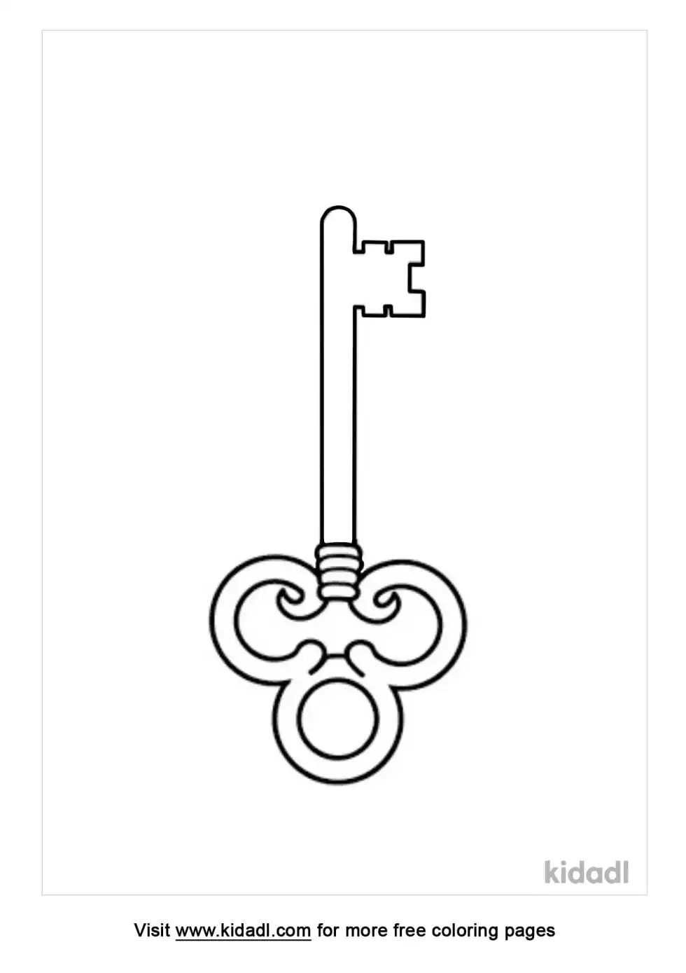 Old Key Coloring Page