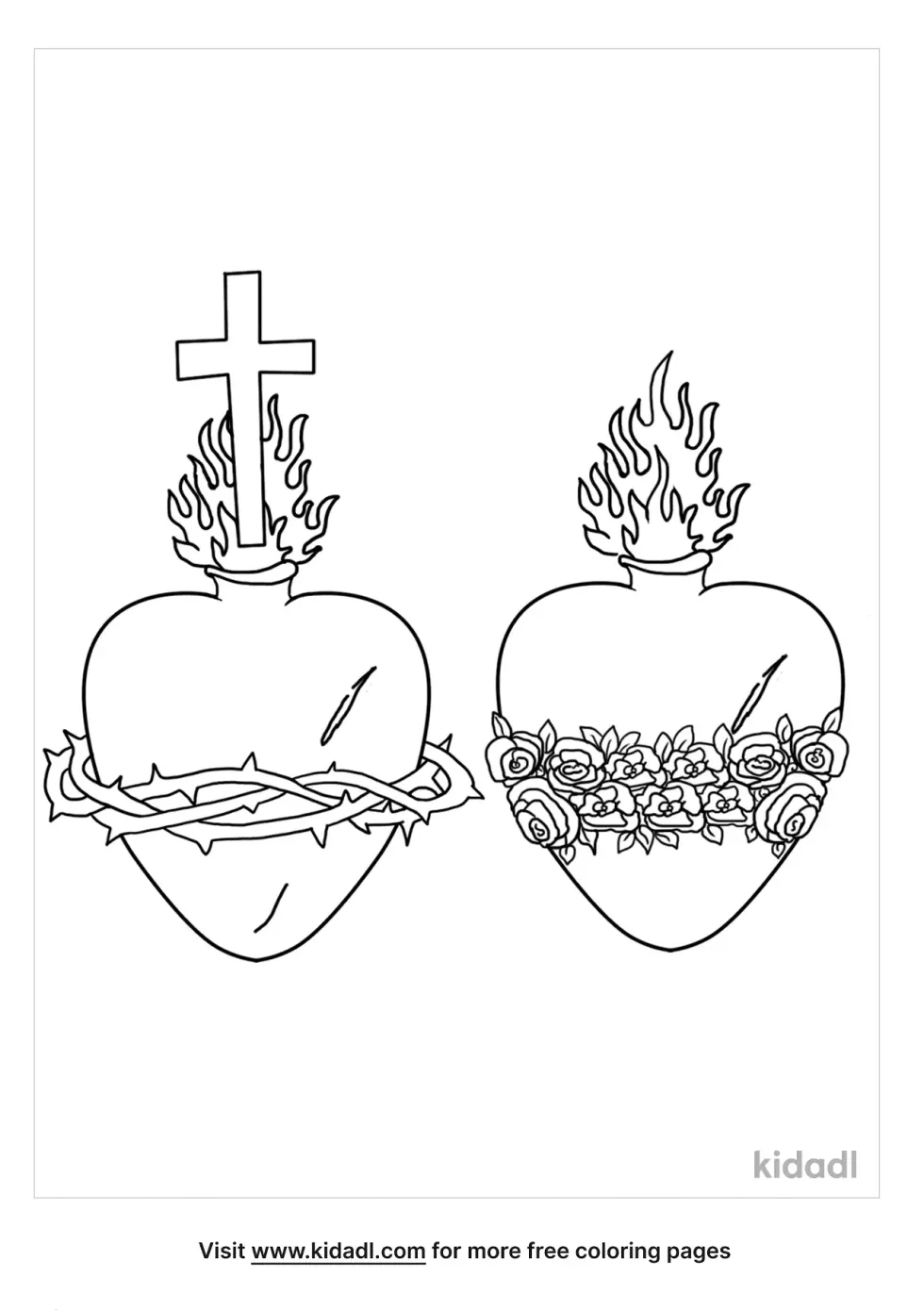 Sacred Heart Icon Coloring Page