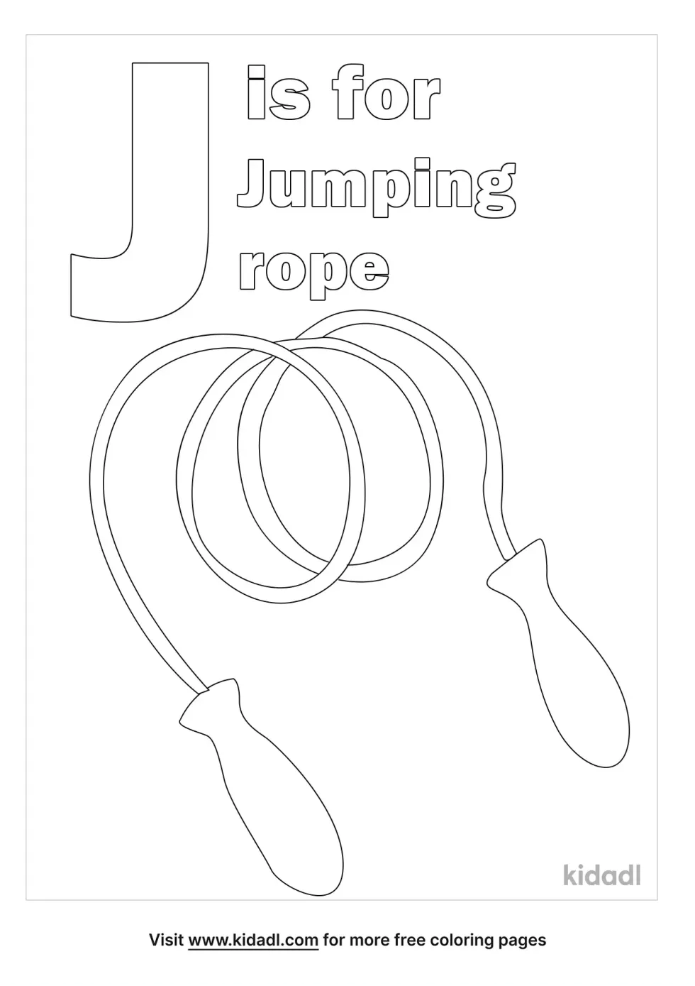 J Is For Jump Rope Coloring Page