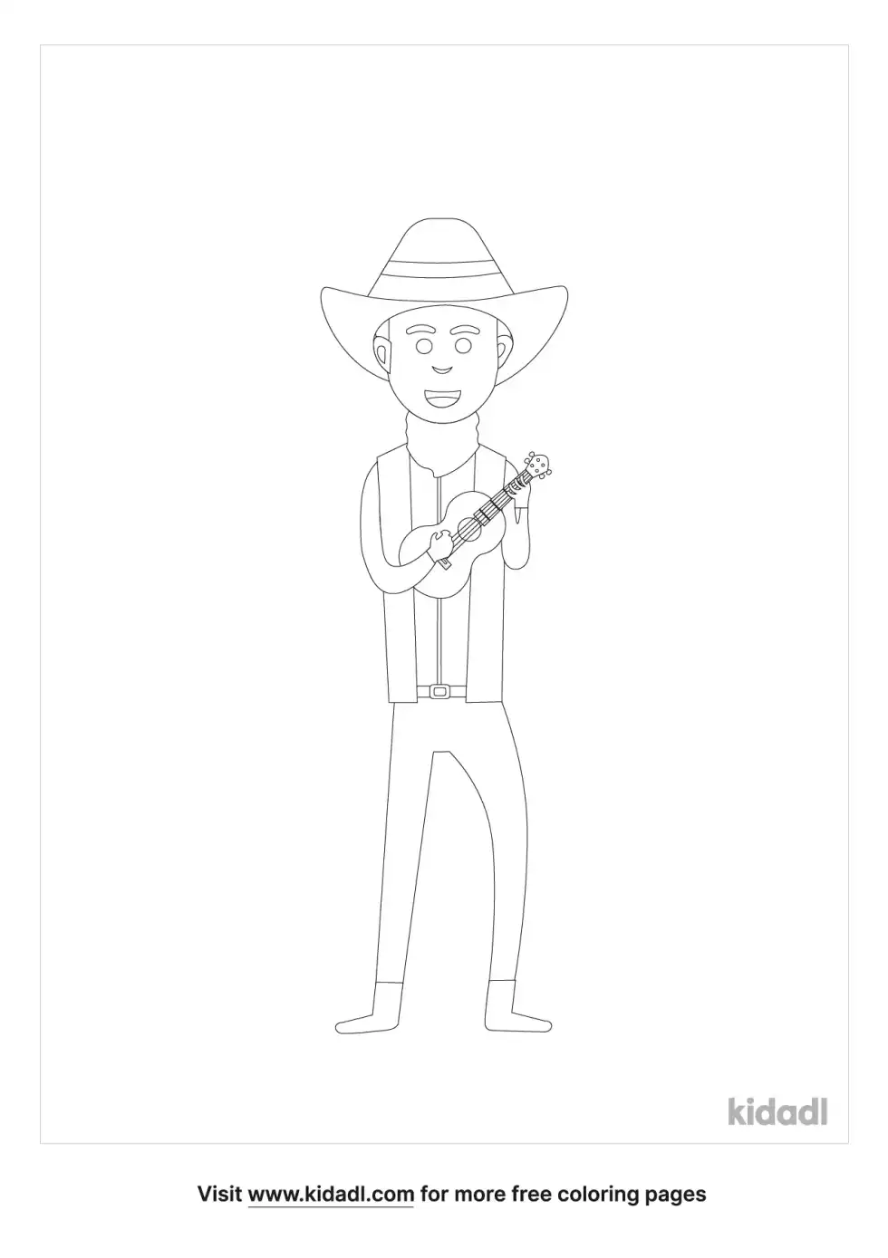 Singing Cowboy Coloring Page