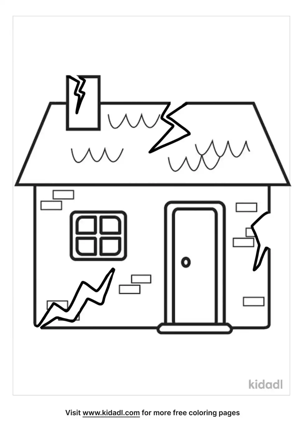 Broken House Coloring Page