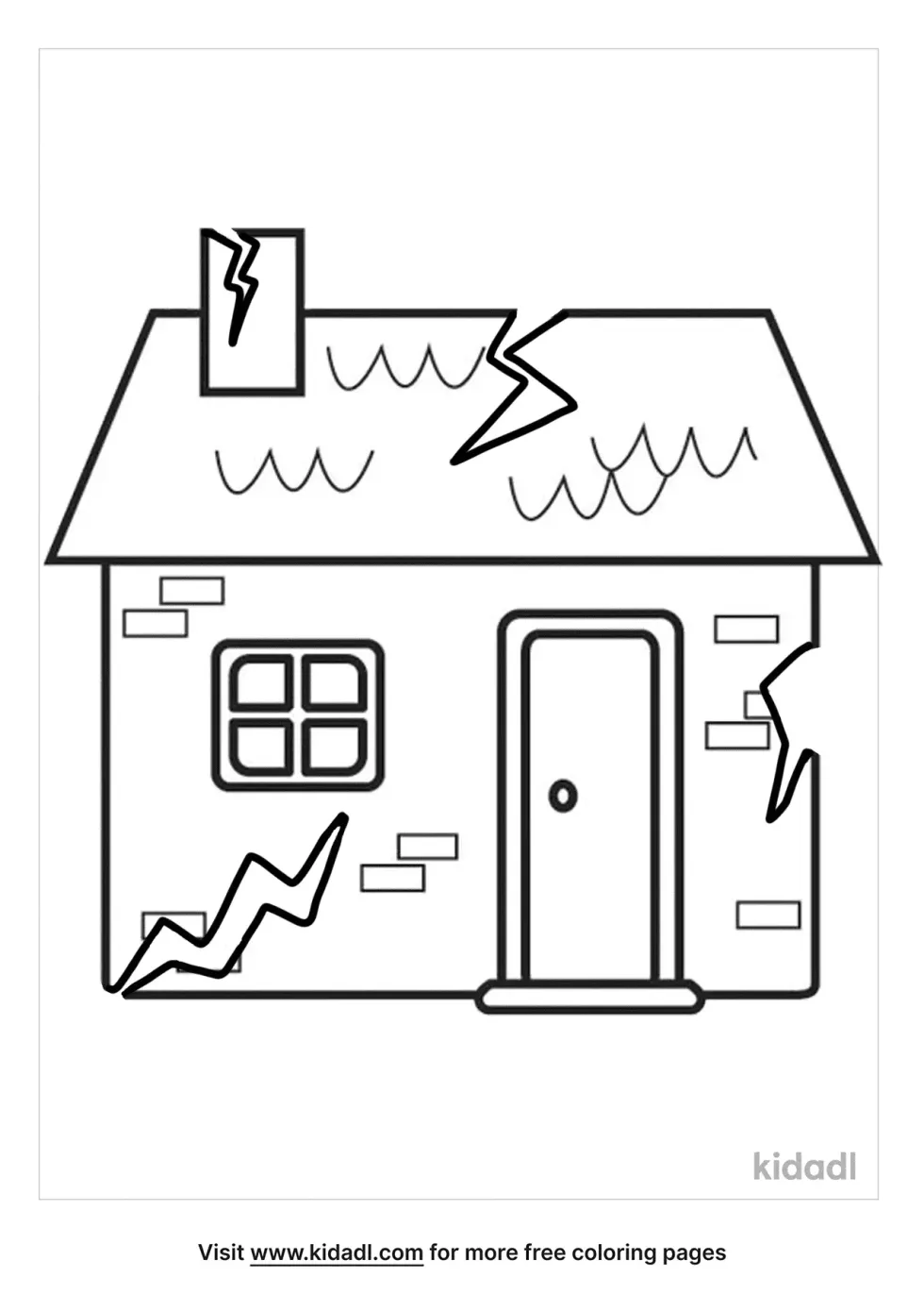 Broken House Coloring Page