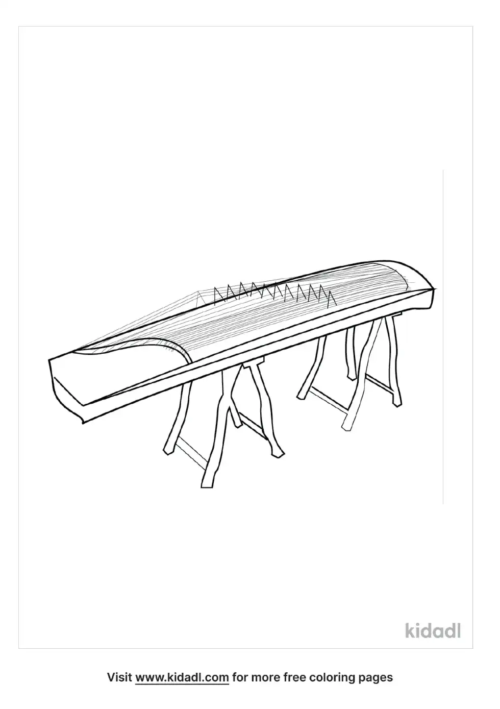 Chinese Harp Coloring Page