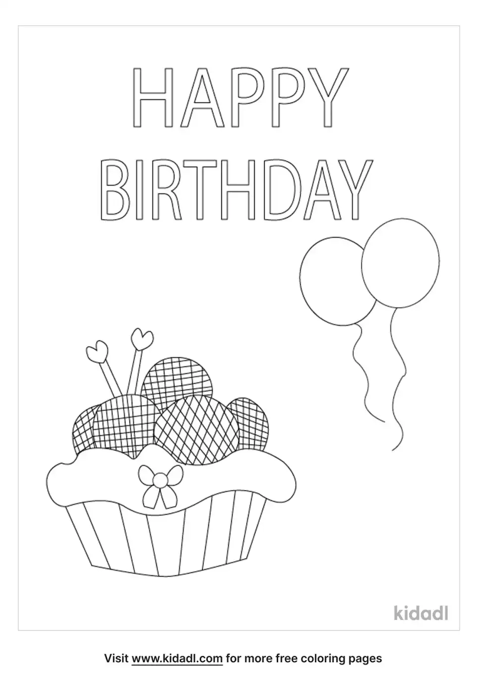 Happy Birthday Yarn Coloring Page