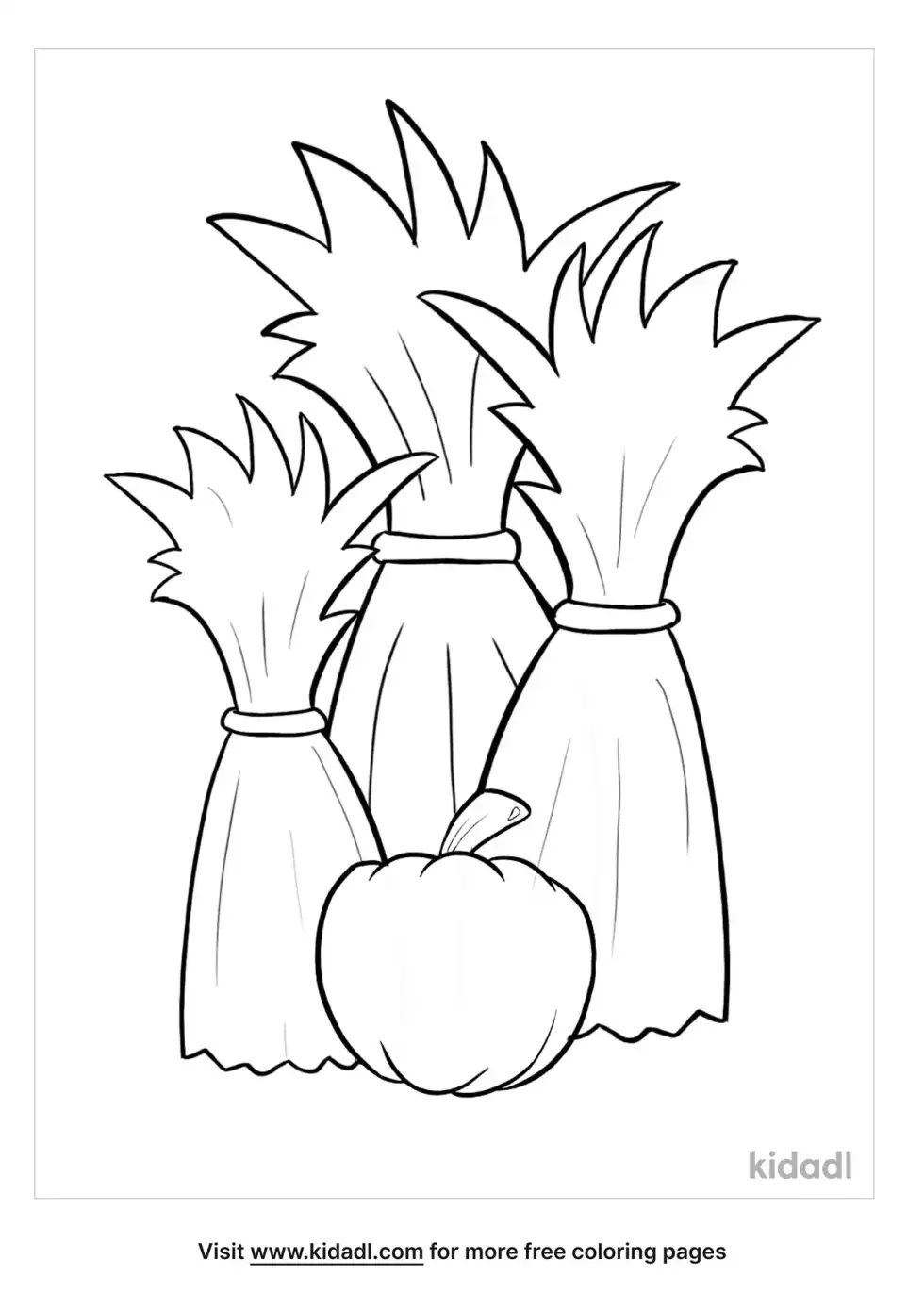 Corn Stalk Bundle Coloring Page