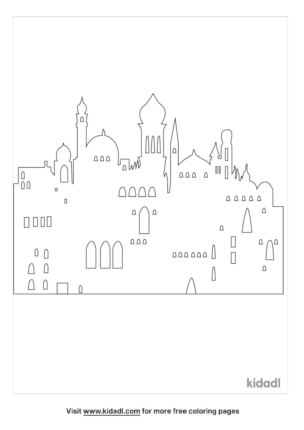 Bethlehem Cityscape Coloring Page