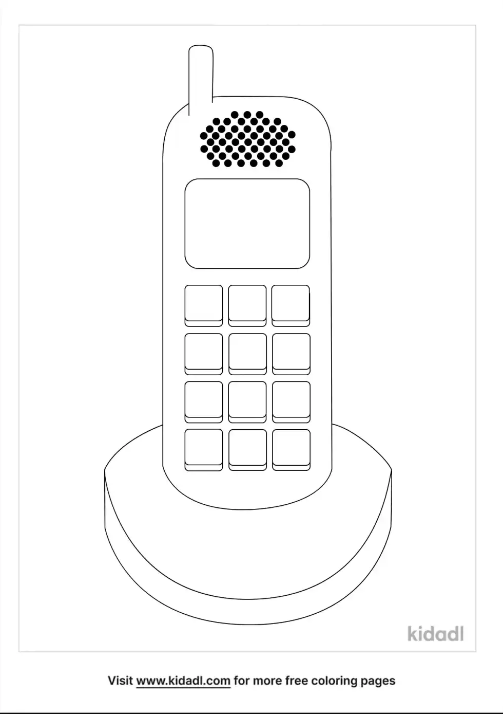 Cordless Phone Coloring Page