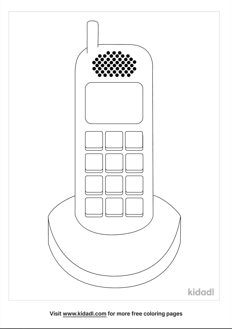 Cordless Phone Coloring Page
