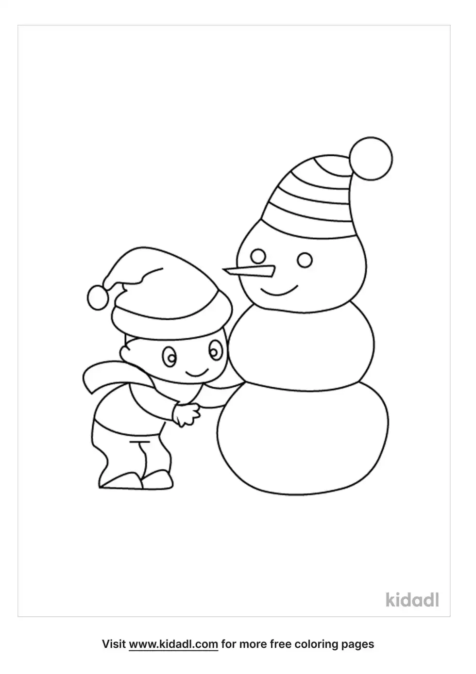 Building A Snowman Coloring Page