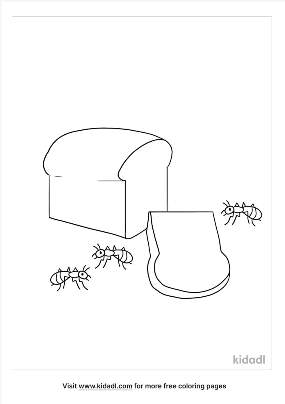 Bread With Ant Coloring Page