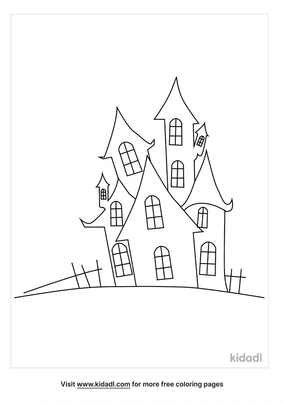 Gothic Mansion Coloring Page