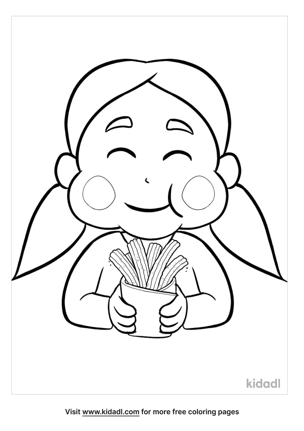 Child With Food In Cheeks Coloring Page