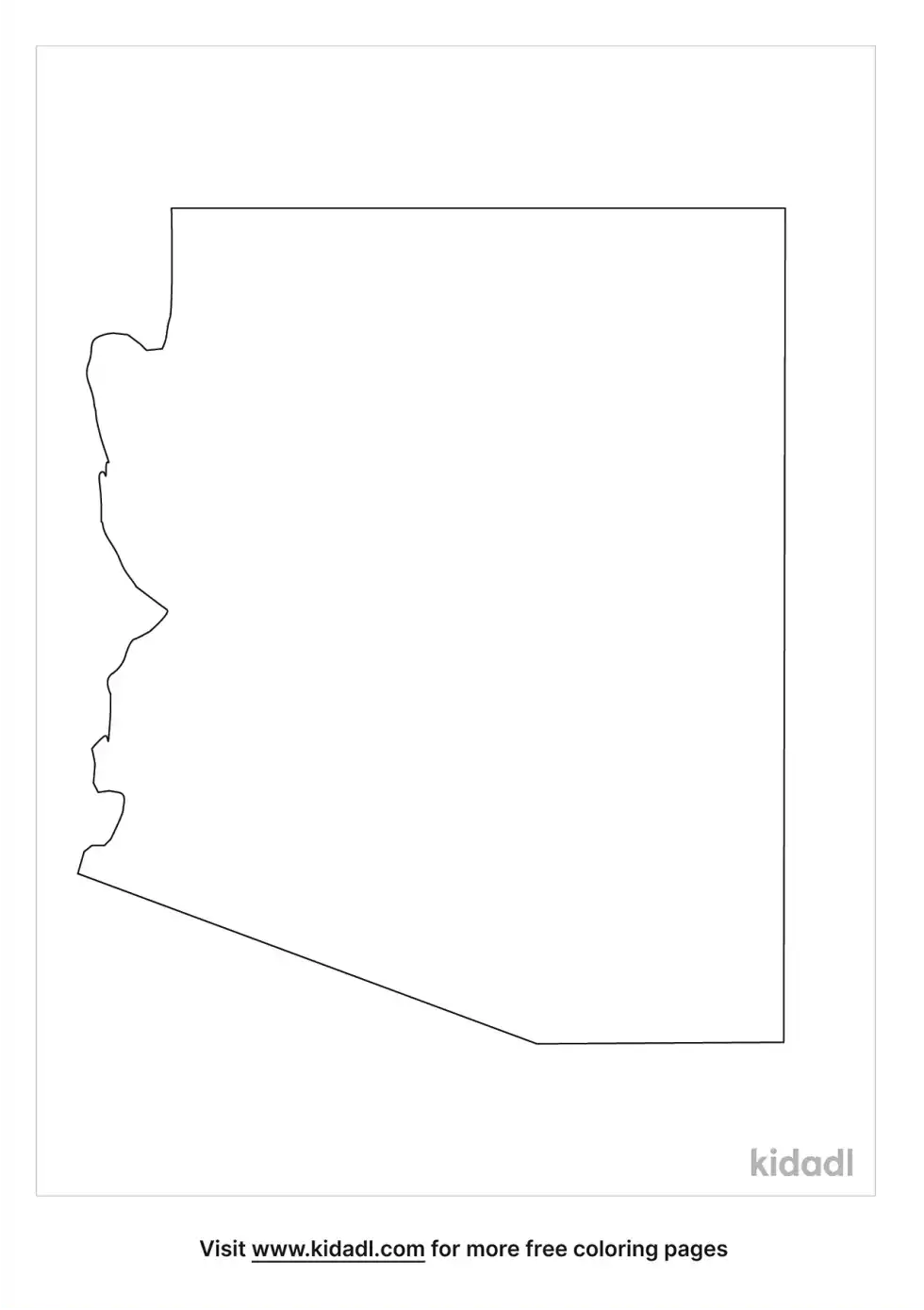 Arizona State Shape Coloring Page