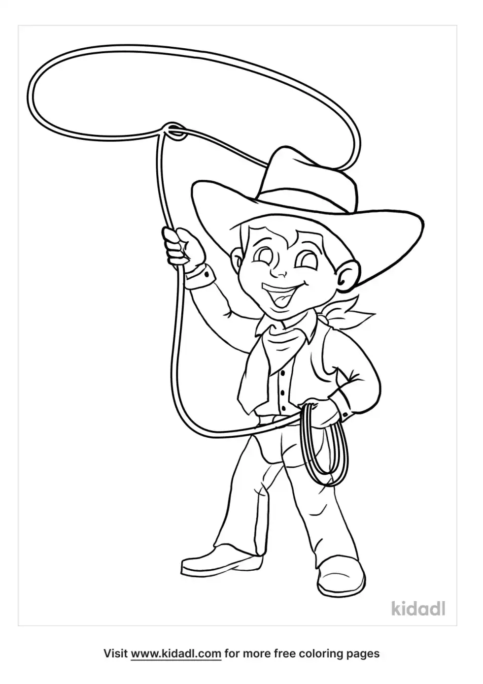 Western Roping Coloring Page