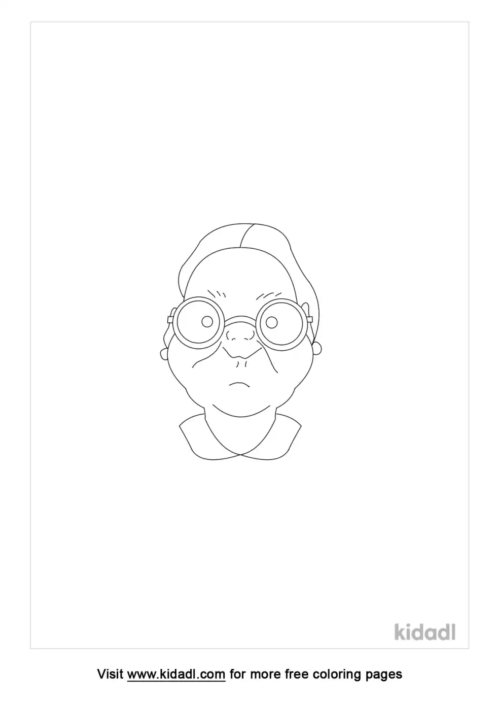 Old Lady Head Coloring Page