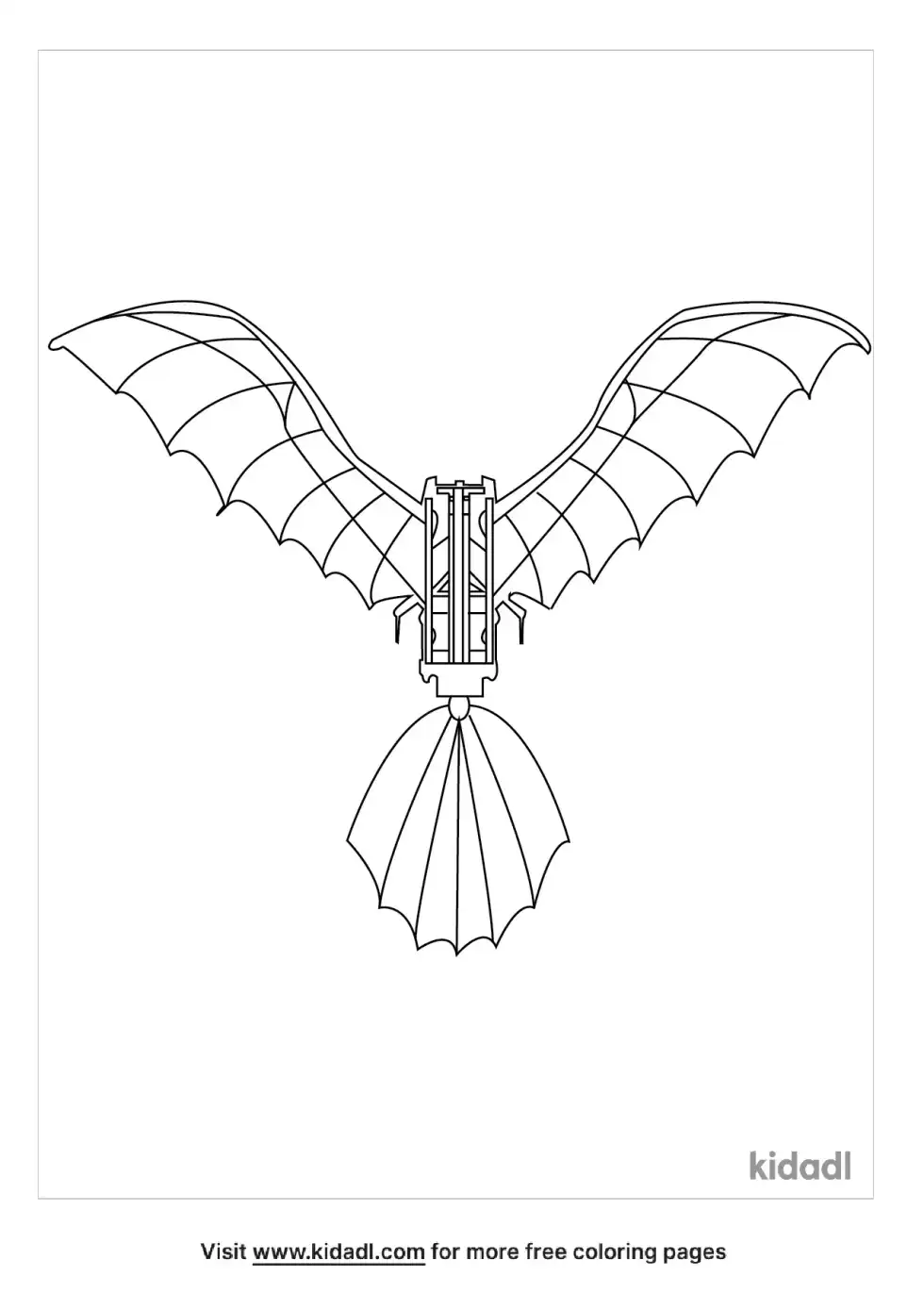 Da Vinci Flying Machine Coloring Page