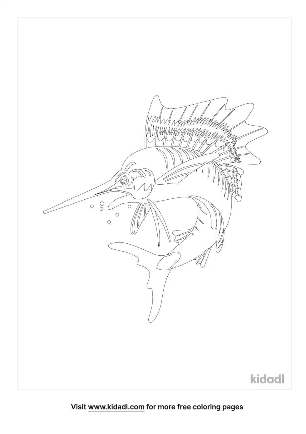Sailfish Step By Step Coloring Page