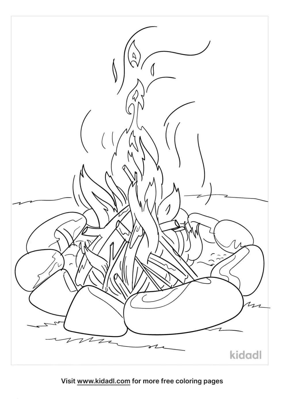 Detailed Campfire Coloring Page