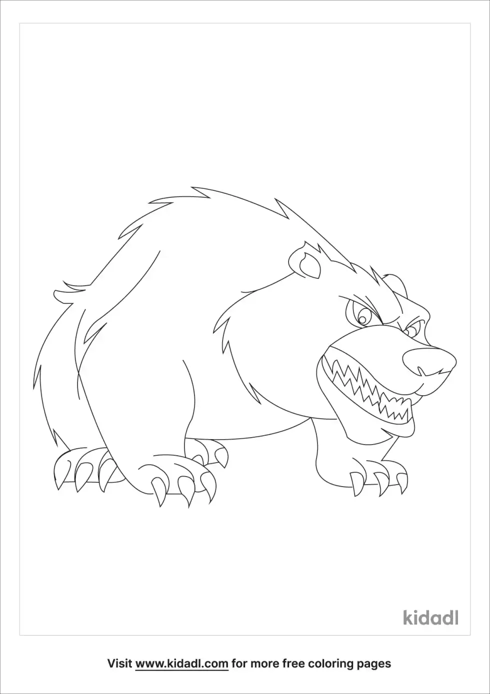 Mad Bear Coloring Page