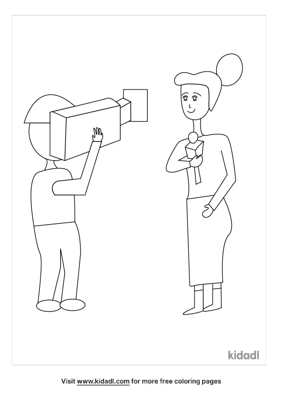 Reporters Cartoon Coloring Page