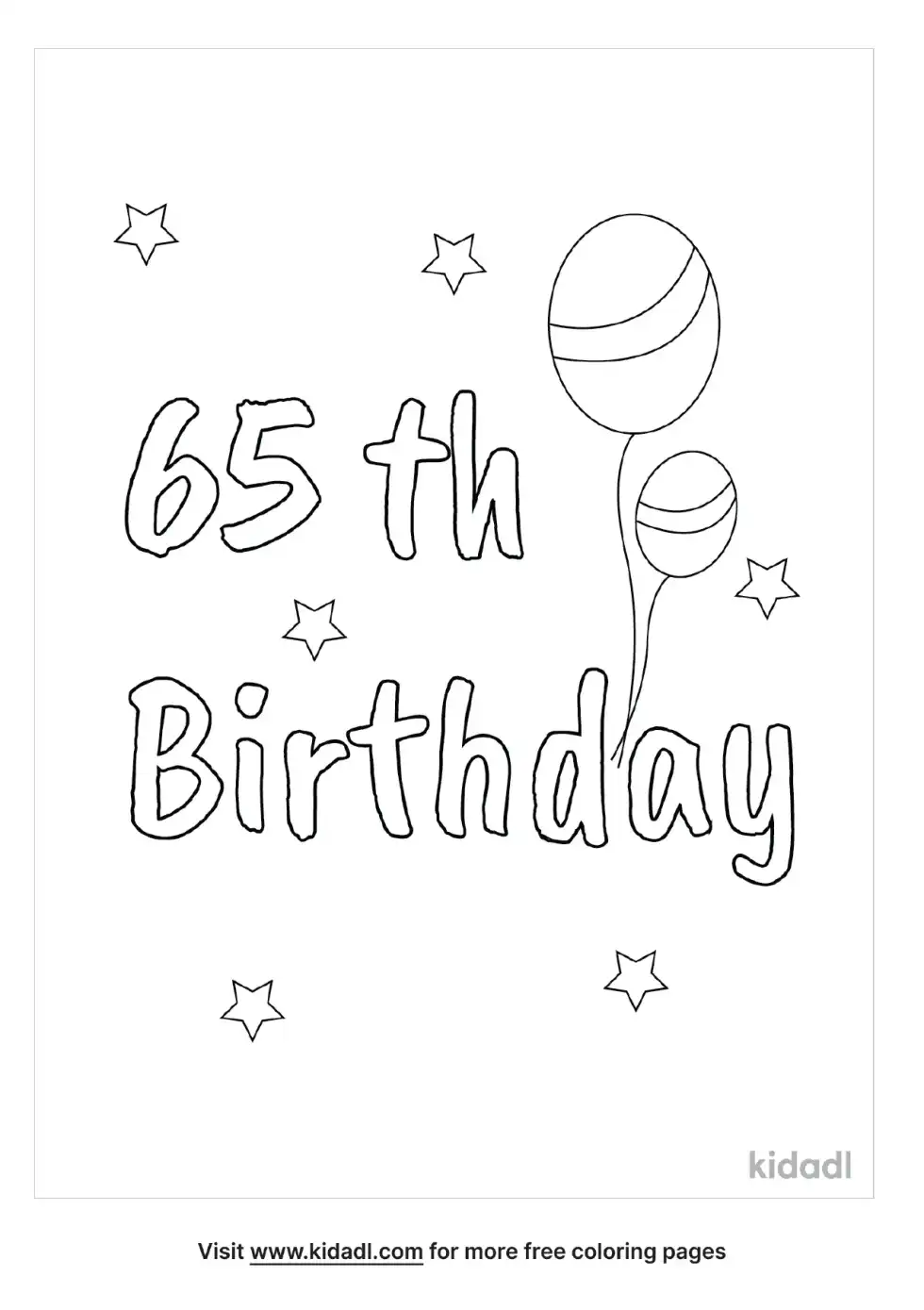 65th Birthday Coloring Page