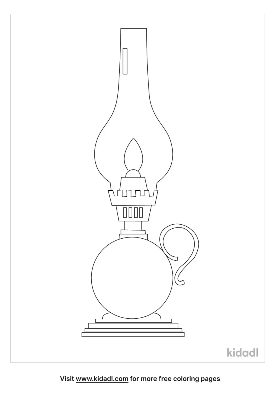 Vintage Lamp Coloring Page