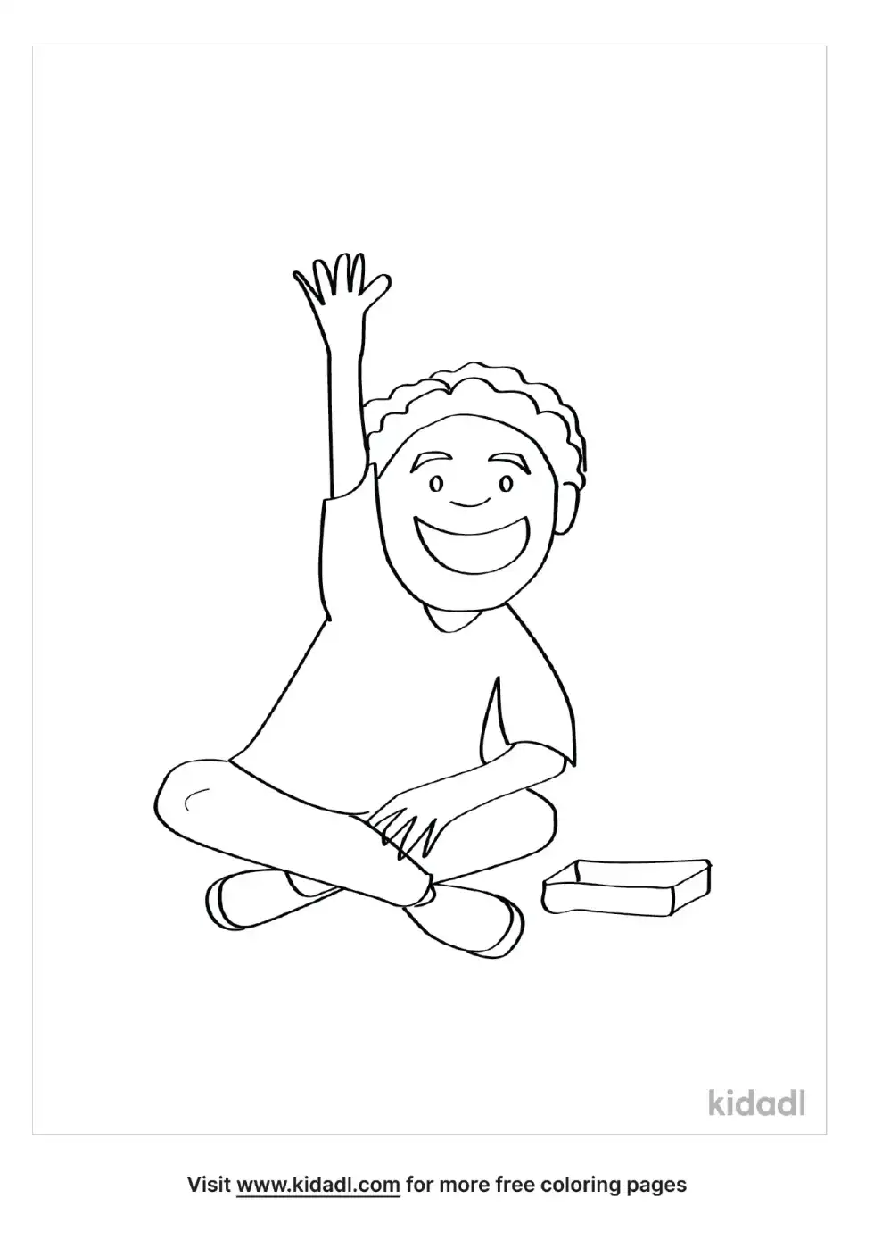 Raised Hand Coloring Page