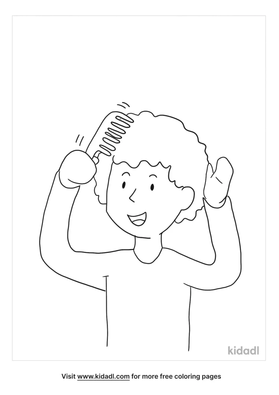 Combing Hair Coloring Page