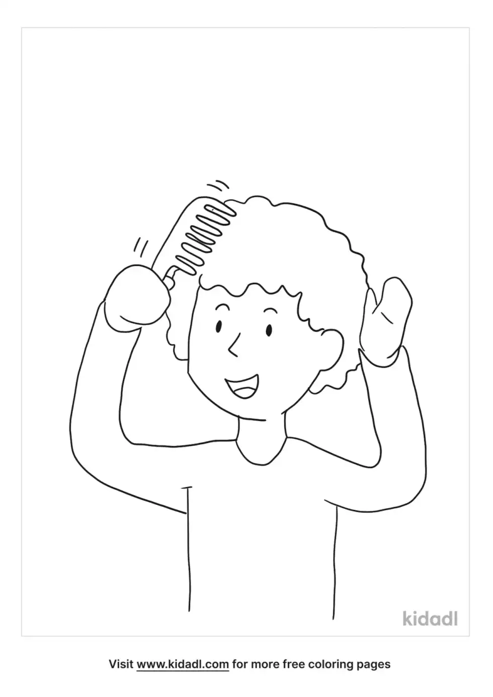 Combing Hair Coloring Page