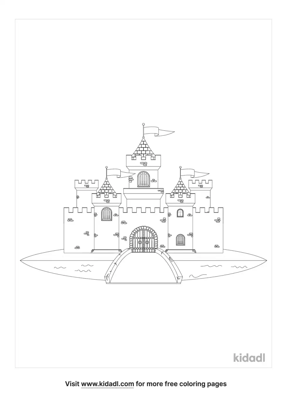 Medieval Moat Coloring Page