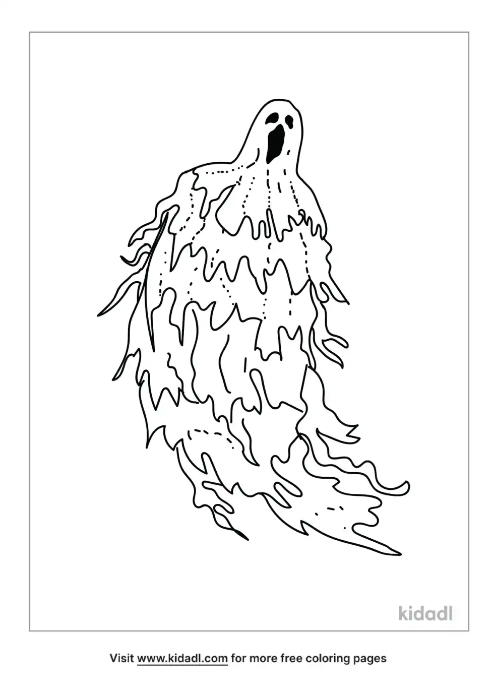Realistic Ghost Coloring Page