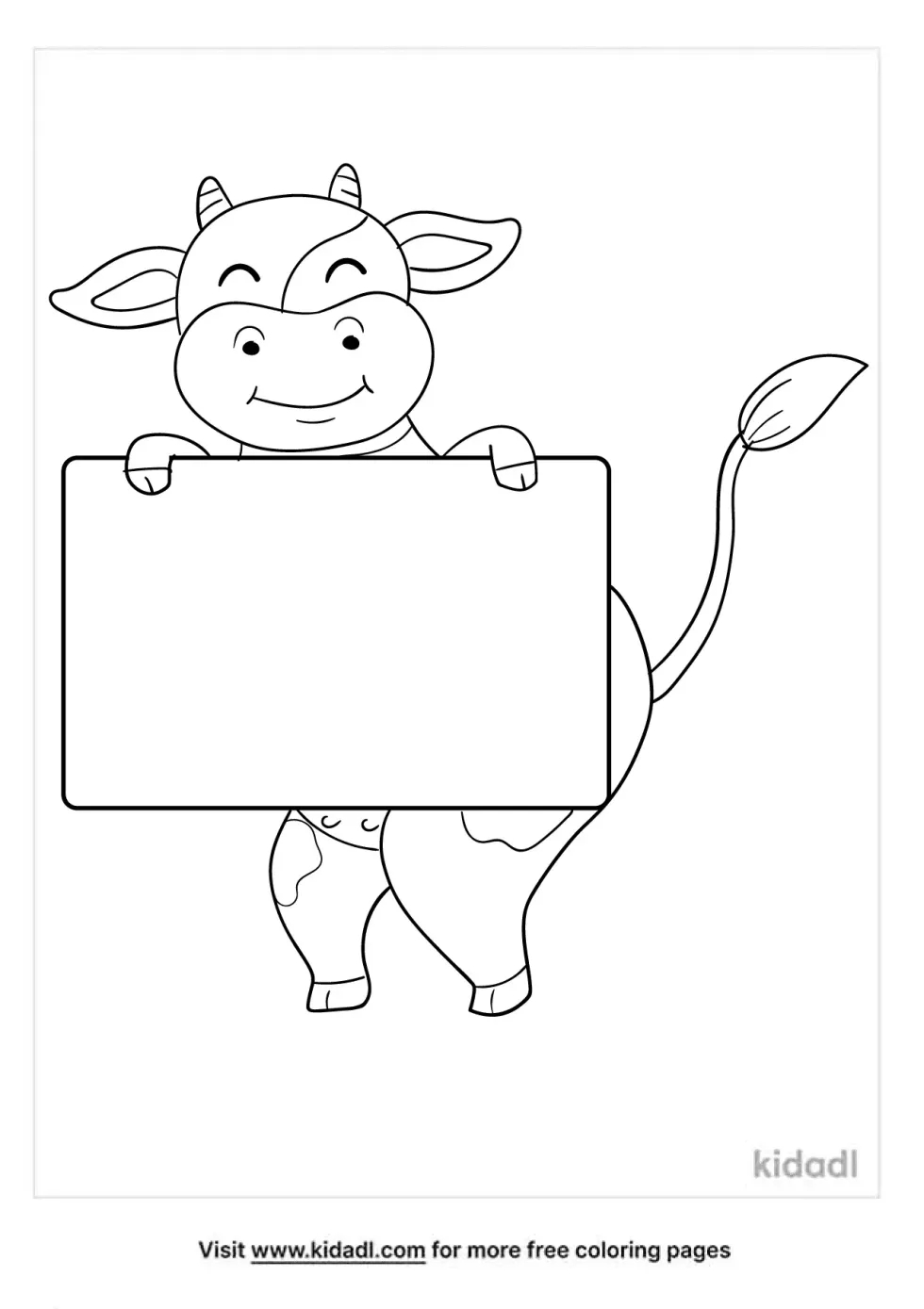 Cow Holding Sign