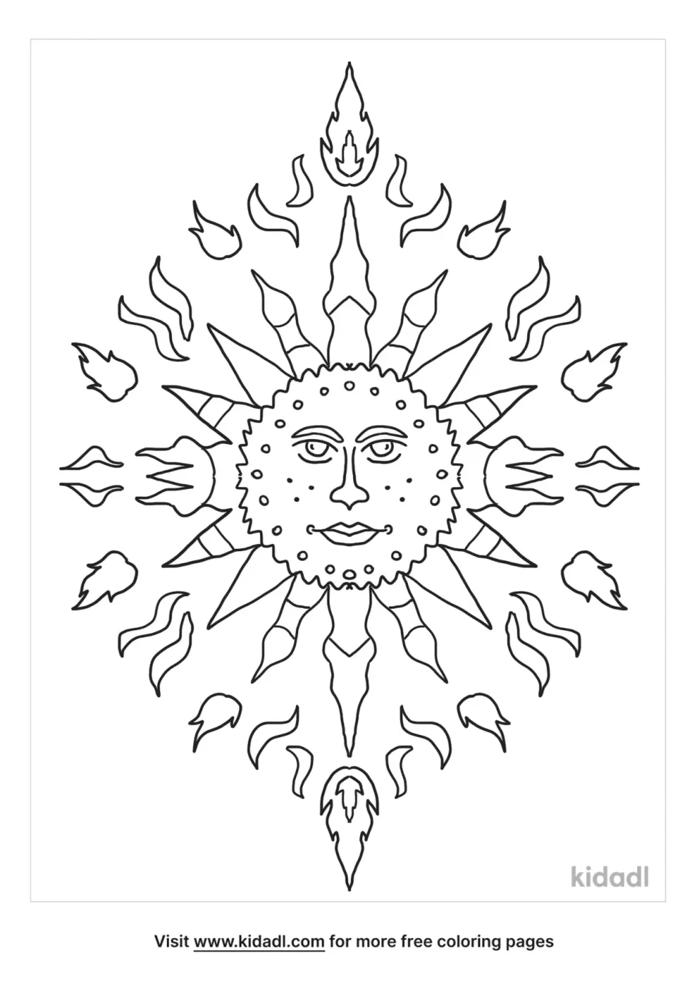 Mosaic Sun Coloring Page