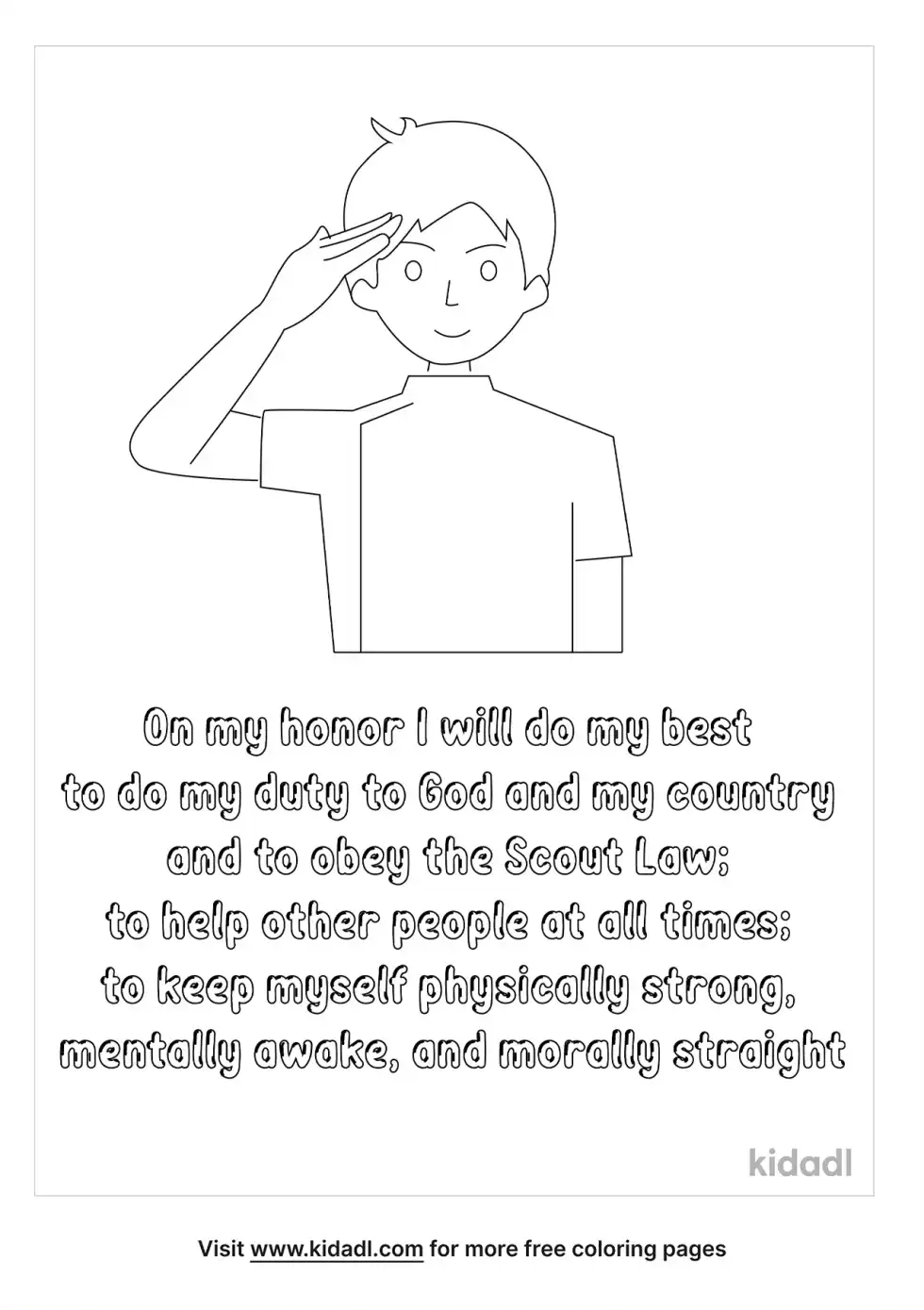 Cub Scout On My Honor Coloring Page