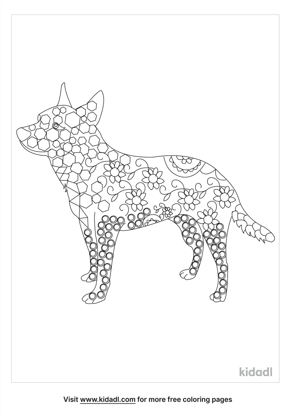 Husky Zentangle Coloring Page