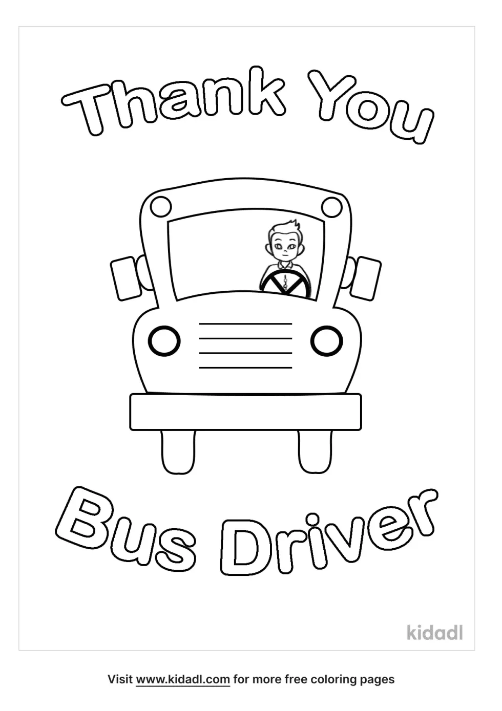 Thank You Bus Driver Coloring Page