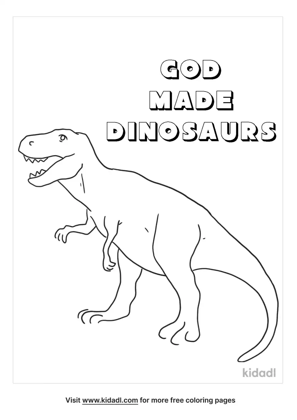 God Made Dinosaurs Coloring Page