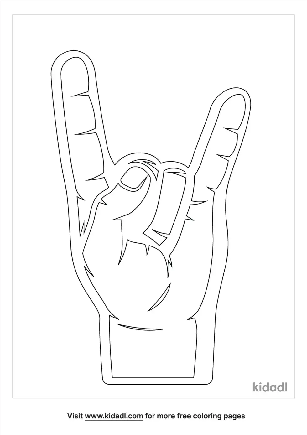 Rock Hand Coloring Page