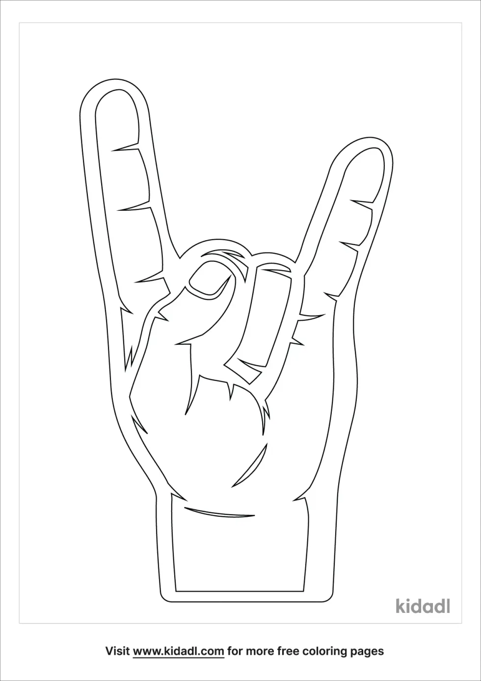 Rock Hand Coloring Page