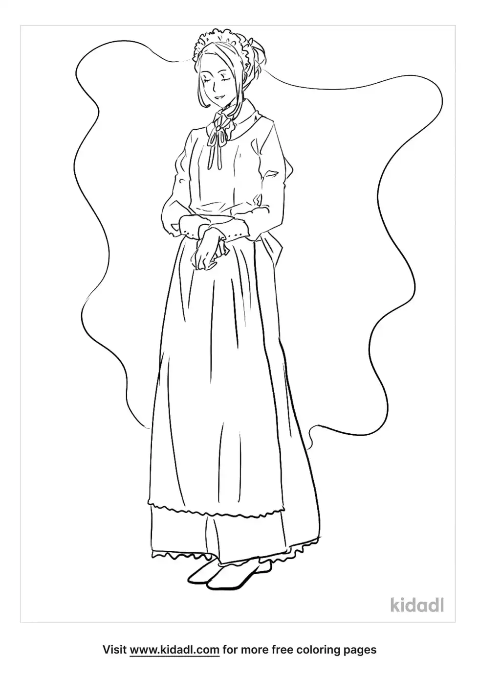Lady In Waiting Coloring Page